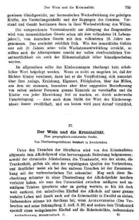 705-720, Der Wein und die Kriminalität. Eine geographisch-statistische Studie