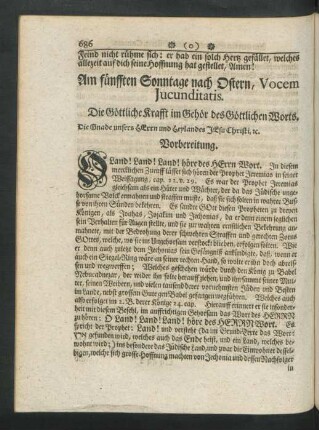 Am fünfften Sonntage nach Ostern, Vocem Jucunditatis
