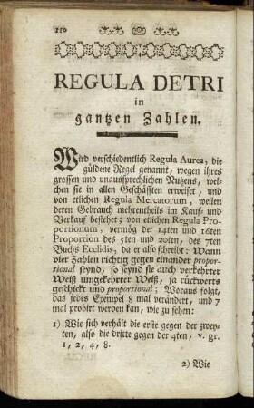 Regula detri in gantzen Zahlen.