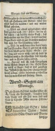 Abend-Segen am Montage
