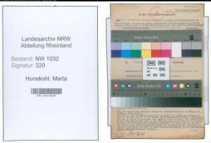 Entnazifizierung Marta Hunekohl , geb. 08.01.1900 ()