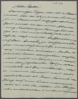 Brief von Richard Scheibe an Georg Kolbe
