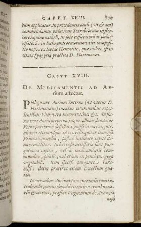 Caput XVIII. De Medicamentis Ad Aurium affectus.