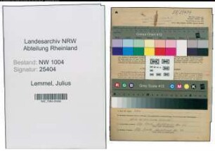 Entnazifizierung Julius Lemmel , geb. 05.05.1908 (Maschinist)