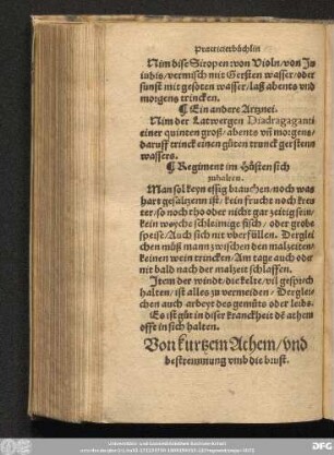 Von kurtzem Athem/ vnd bestremmung vmb die brust.