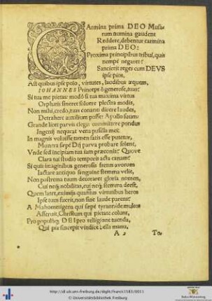Elegia In Laudem Et Honorem Principis ac Domini Iohannis