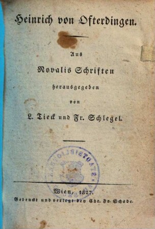 Heinrich von Ofterdingen, 1.
