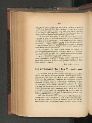 Le croissant chez les Musulmans.