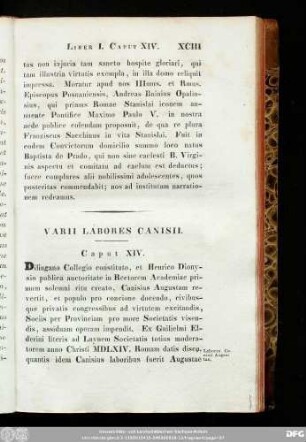 Varii Labores Canisii. Caput XIV.