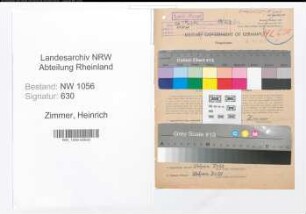 Entnazifizierung Heinrich Zimmer , geb. 18.03.1883 (Zollbeamter)