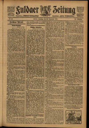 Dritte Ausgabe vom Samstag, den 23. September 1905.