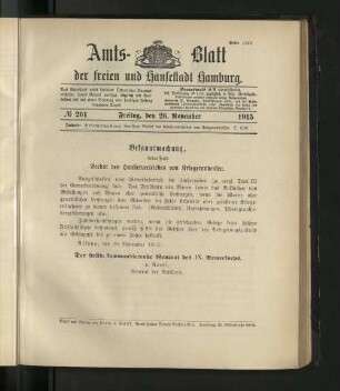 No. 261, 26. November 1915