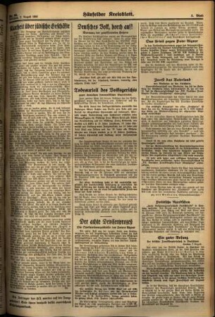 Zweite Ausgabe vom Mittwoch, den 07. August 1935.