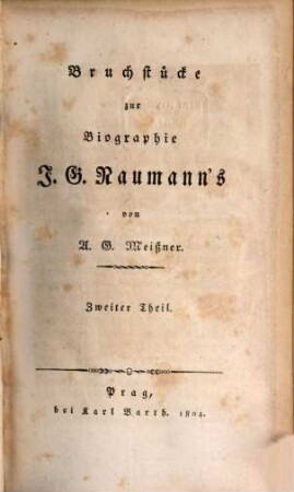 Bruchstücke zur Biographie J. G. Naumanns. 2