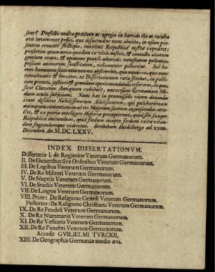 Index Dissertationum.