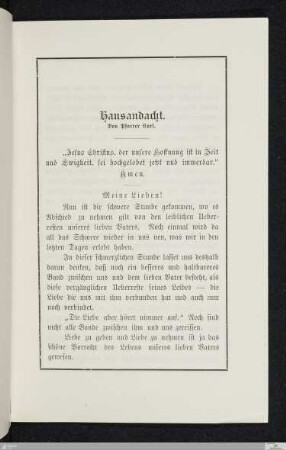 Hausandacht