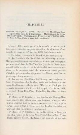 Chapitre IX. Situation au 1er janvier 1895 ...
