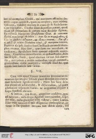 § VII. Omnium coronarum scopo Pauli esse maxime convenientem lauream, ostenditur […]