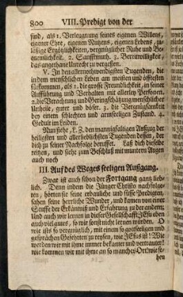 800-802, III. Auf des Weges seeligen Außgang.