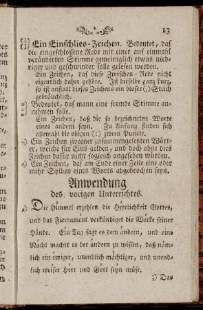 Anwendung des vorigen Unterrichtes