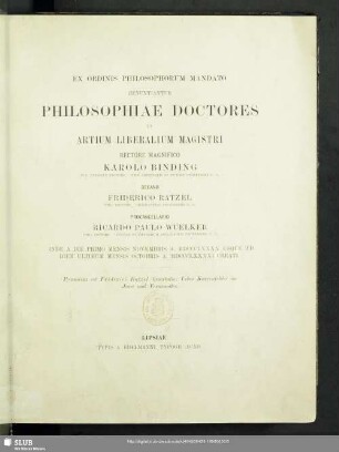 1890/91: Ex Ordinis Philosophorum mandato renuntiantur philosophiae doctores et artium liberalium magistri