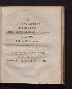 De Latinae linguae studio et usu nimium quantum hodie neglectis oratio