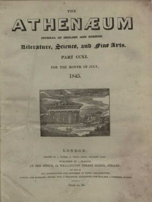 The Athenaeum Part CCXI. - Part CCXVI.