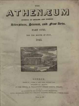The Athenaeum Part CCXI. - Part CCXVI.