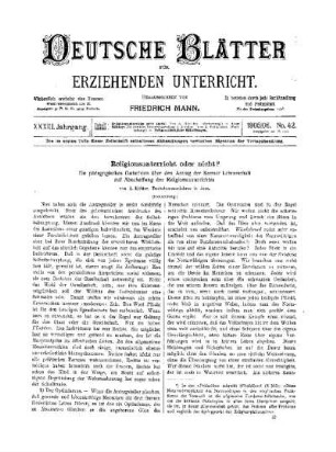 Religionsunterricht oder nicht? : ein pädagogisches Gutachten über den Antrag der Bremer Lehrerschaft auf Abschaffung des Religionsunterrichtes ; (Fortsetzung)