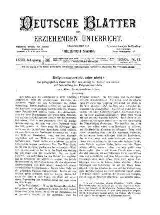 Religionsunterricht oder nicht? : ein pädagogisches Gutachten über den Antrag der Bremer Lehrerschaft auf Abschaffung des Religionsunterrichtes ; (Fortsetzung)