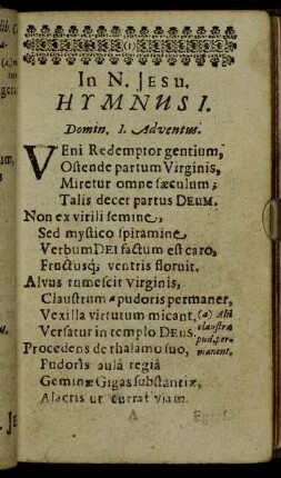 Hymnus I. Domin. I. Adventus.