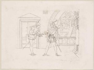 Zu Shakespeares "Othello", Blatt 7, 3. Akt, 3. Szene: Jago verunsichert Othello