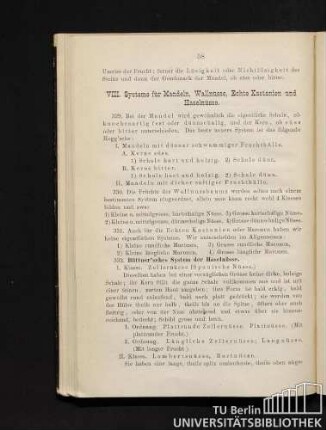 VIII. Systeme für die Mandeln, Wallnüsse, Echte Kastanien und Haselnüsse.