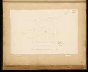 Gefallenendenkmal, Stendal Monatskonkurrenz März 1875: Lageplan; Maßstabsleiste