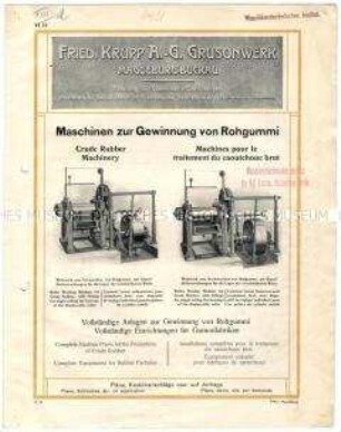 Maschinen zur Gewinnung von Rohgummi