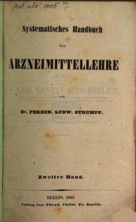 Systematisches Handbuch der Arzneimittellehre, 2