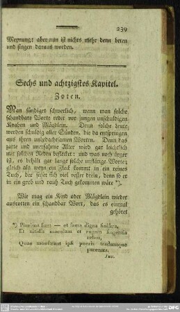 Sechs und achtzigstes Kapitel. Zoten