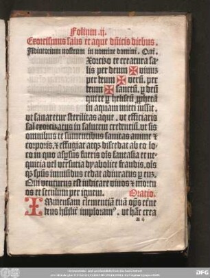 Exorcismus salis et aque d[omi]icis diebus