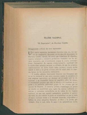 Teatro nacional : "El espectador", de Martínez Cuitiño