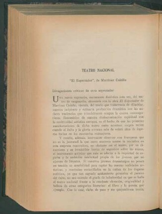 Teatro nacional : "El espectador", de Martínez Cuitiño