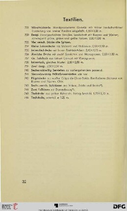 Textilien (Nr. 731-746)