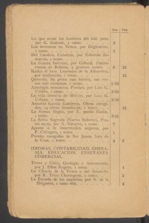Idiomas, contabilidad, gimnasia, educacion, enseñanza comercial
