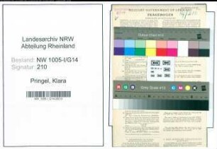 Entnazifizierung Klara Pringel , geb. 27.02.1903 (Postassistentin)