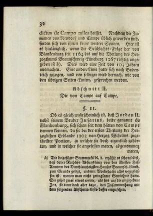 Abschnitt II. Die von Campe auf Campe.