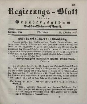 Nr. 28 : 30. Oktober 1847