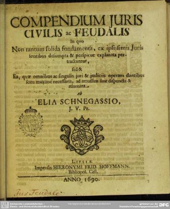 Compendium juris civilis ac feudalis