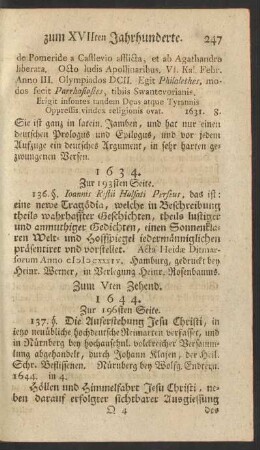 Zum Vten Zehend.