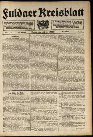 Ausgabe vom Donnerstag, den 03. August 1911.