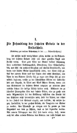 Die Behandlung des sechsten Gebots in der Volksschule : (Einleitung zur weitern Besprechung in der ..... Lehrer-Conferenz)