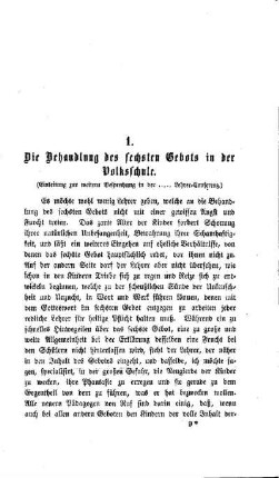 Die Behandlung des sechsten Gebots in der Volksschule : (Einleitung zur weitern Besprechung in der ..... Lehrer-Conferenz)